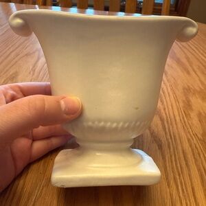 Vintage White Ceramic Decorative Urn Vase